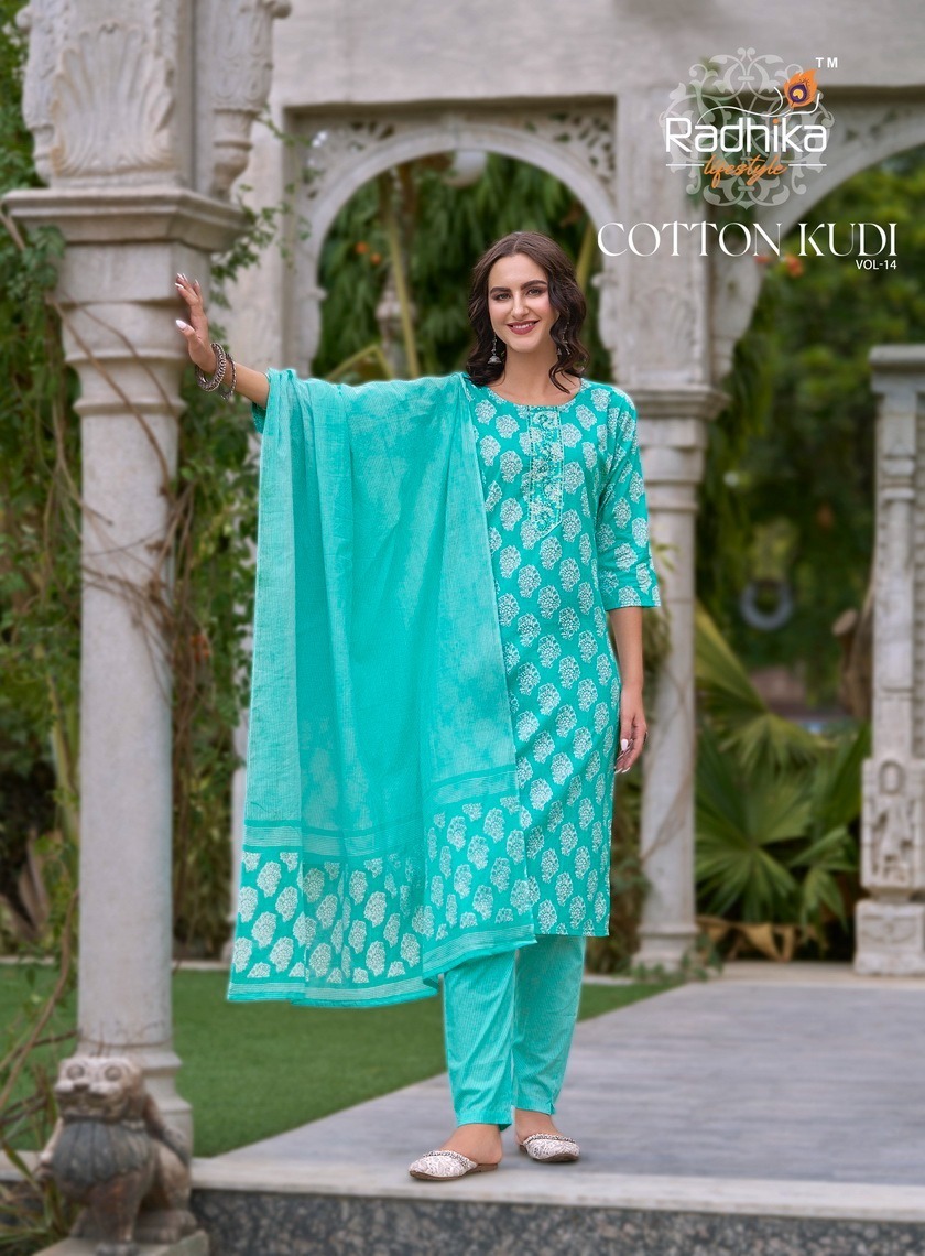 RADHIKA-COTTON-KUDI-VOL-14-KURTI-PANT-WITH-DUPATTA-4