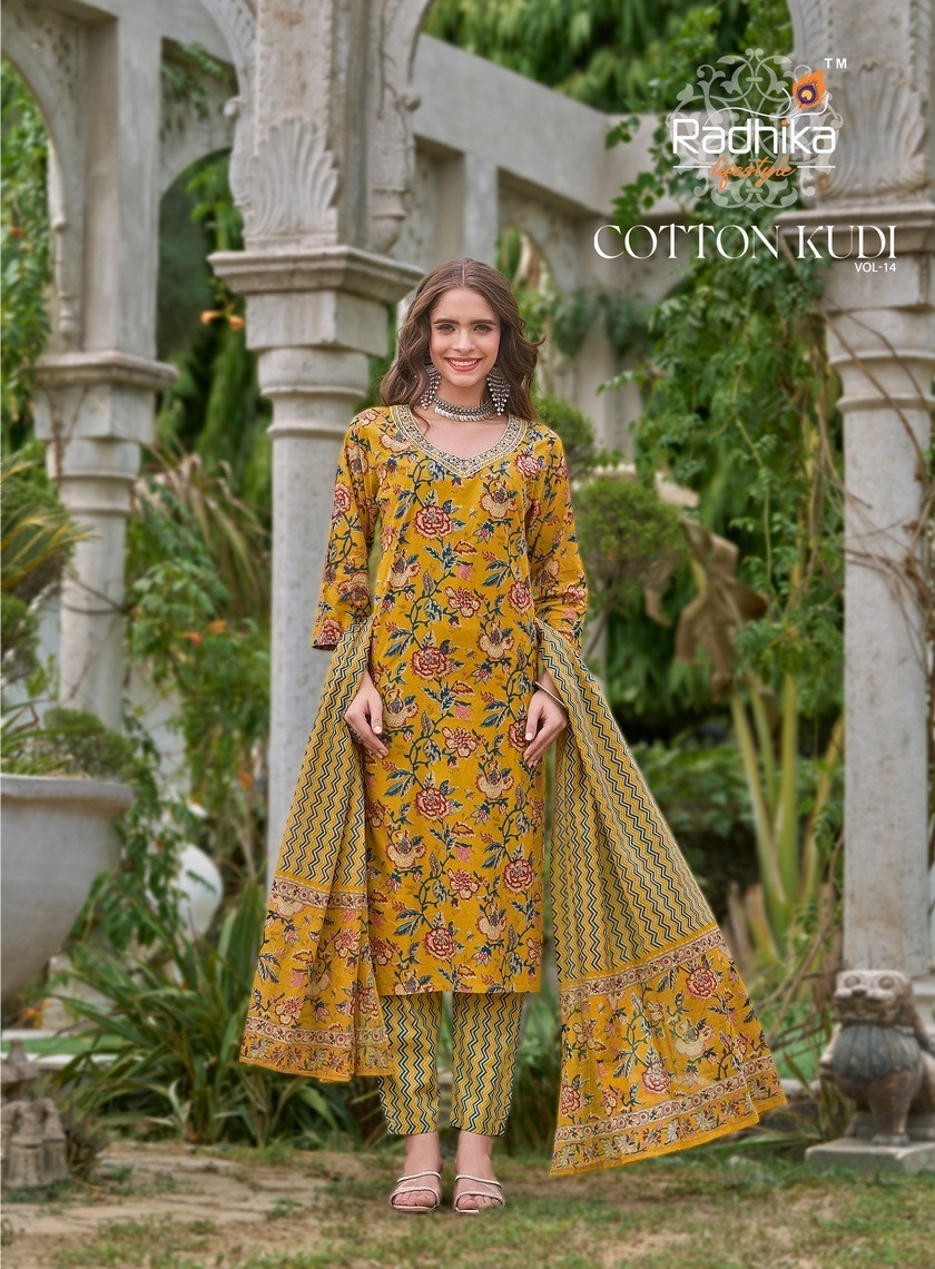 RADHIKA-COTTON-KUDI-VOL-14-KURTI-PANT-WITH-DUPATTA-8