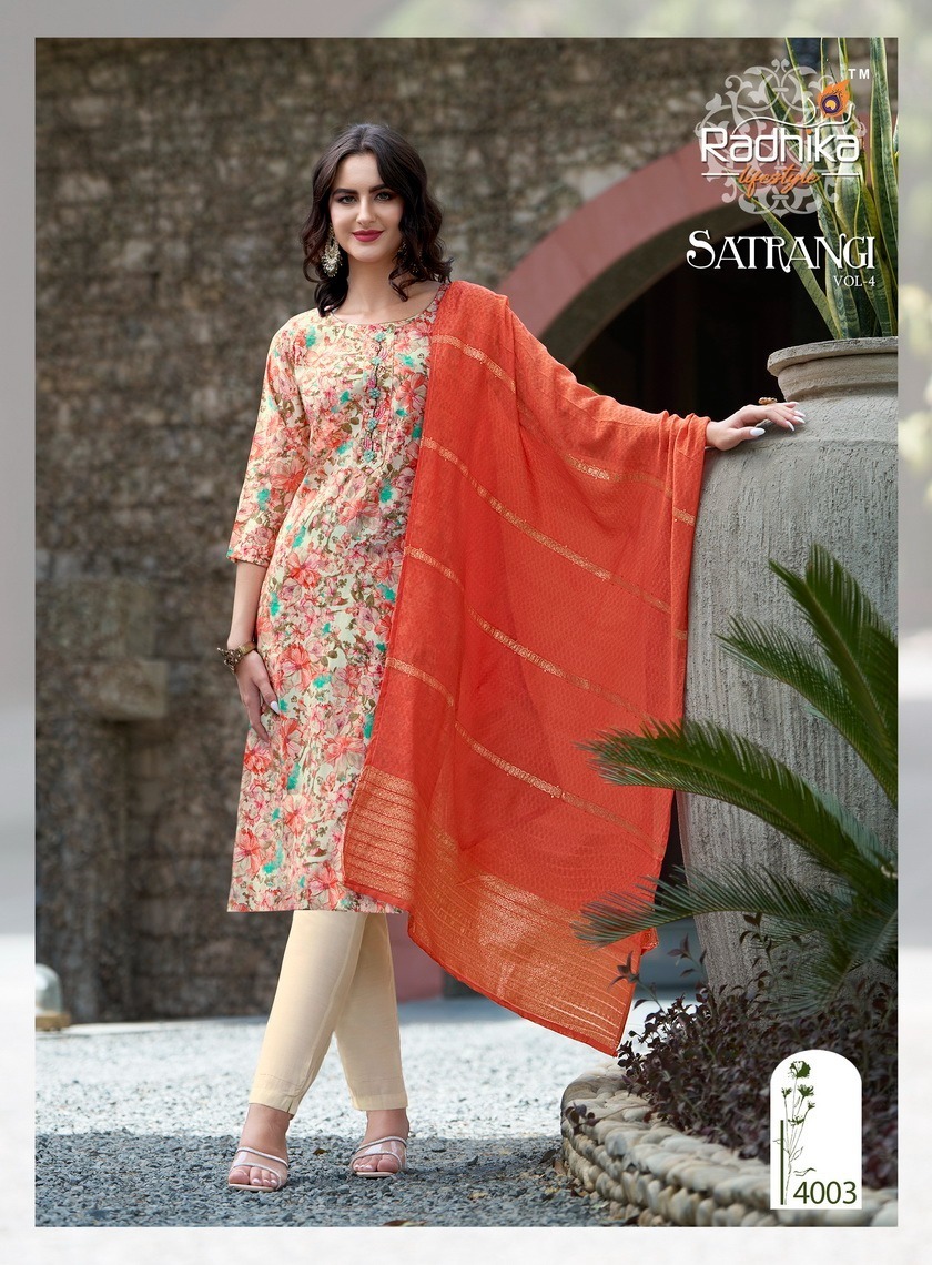 RADHIKA-LIFE-STYLE-SATRANGI-VOL-4-CHANDERI-PRINT-KURTIS-SUPPLIER-IN-SURAT-2