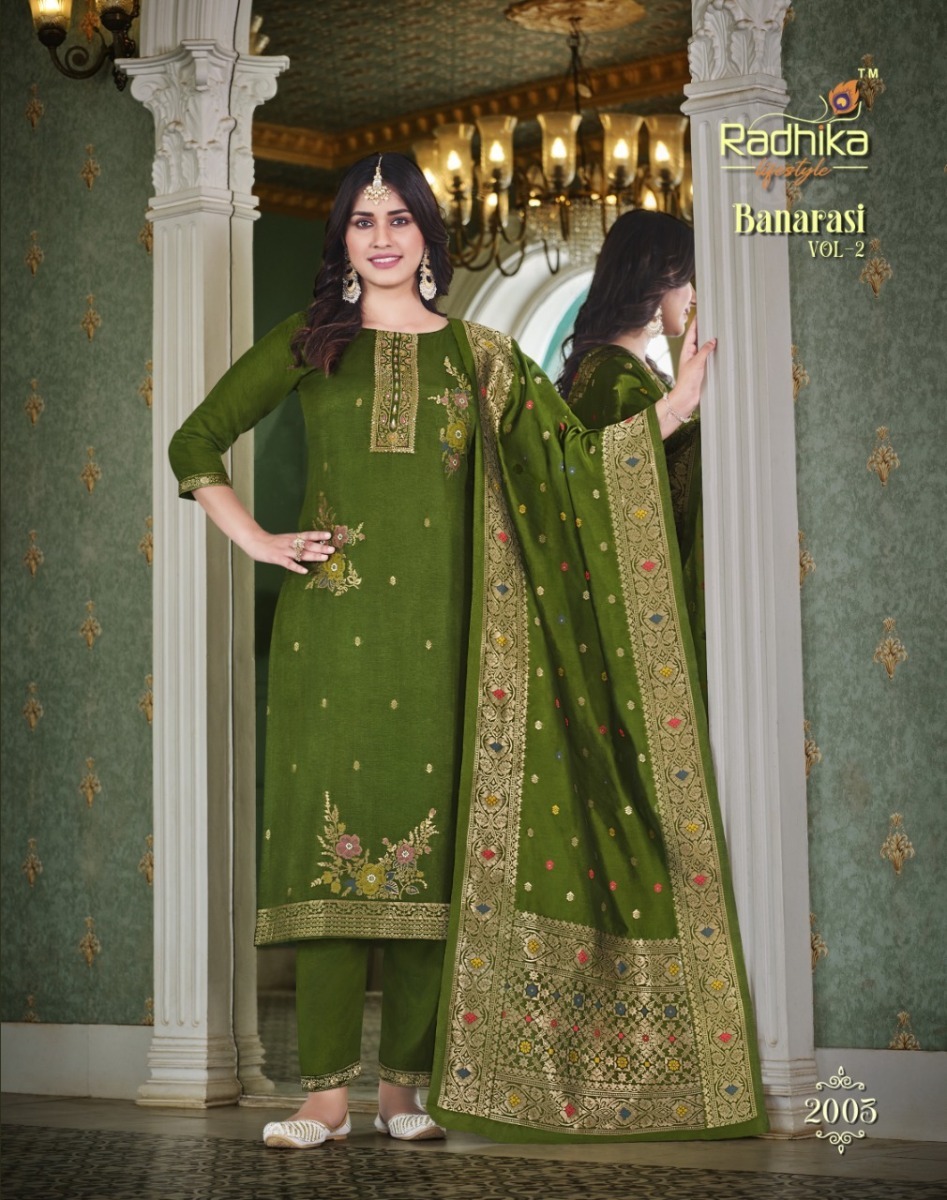 RADHIKA-LIFESTYLE-BANARASI-VOL-2-KURTI-PANT-WITH-DUPATTA-WHOLESALER-5