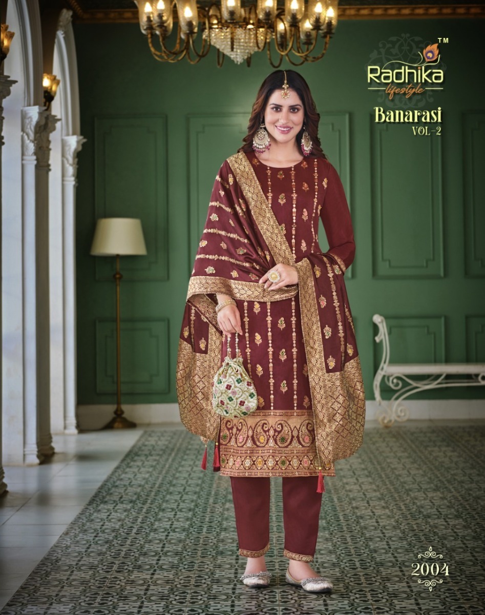 RADHIKA-LIFESTYLE-BANARASI-VOL-2-KURTI-PANT-WITH-DUPATTA-WHOLESALER-7