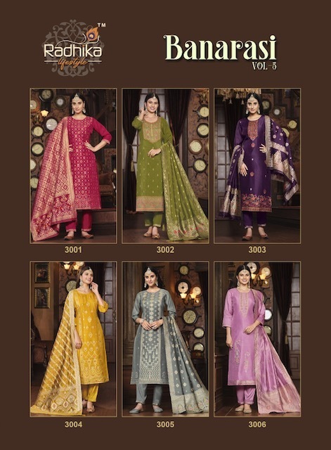 RADHIKA-LIFESTYLE-BANARASI-VOL-3-KURTI-PANT-WITH-DUPATTA-WHOLESALER-SURAT-11