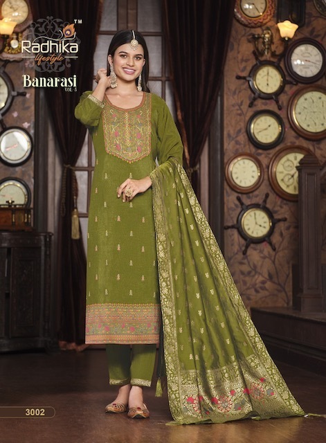 RADHIKA-LIFESTYLE-BANARASI-VOL-3-KURTI-PANT-WITH-DUPATTA-WHOLESALER-SURAT-4