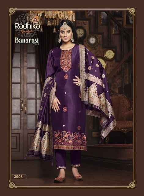 RADHIKA-LIFESTYLE-BANARASI-VOL-3-KURTI-PANT-WITH-DUPATTA-WHOLESALER-SURAT-6