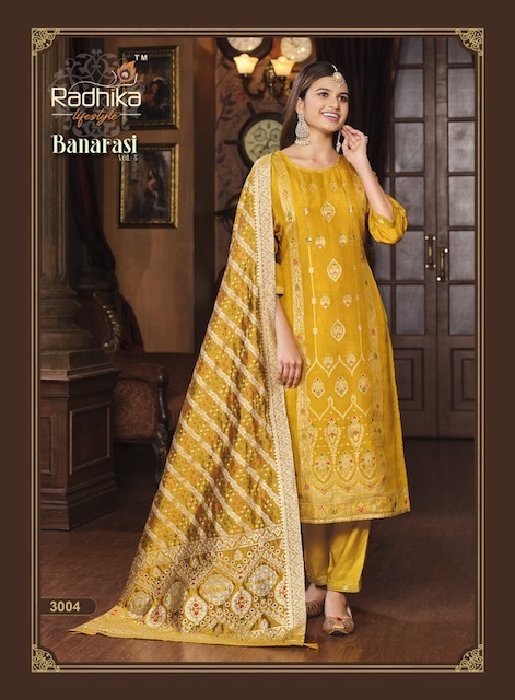 RADHIKA-LIFESTYLE-BANARASI-VOL-3-KURTI-PANT-WITH-DUPATTA-WHOLESALER-SURAT-8