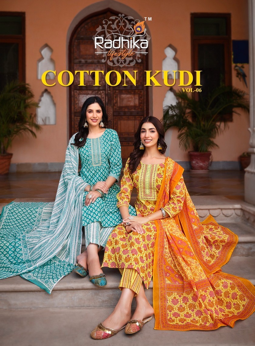 RADHIKA-LIFESTYLE-COTTON-KUDI-VOL-6-KURTI-PANT-WITH-DUPATTA-3-PC-SET-CATALOGUE-1