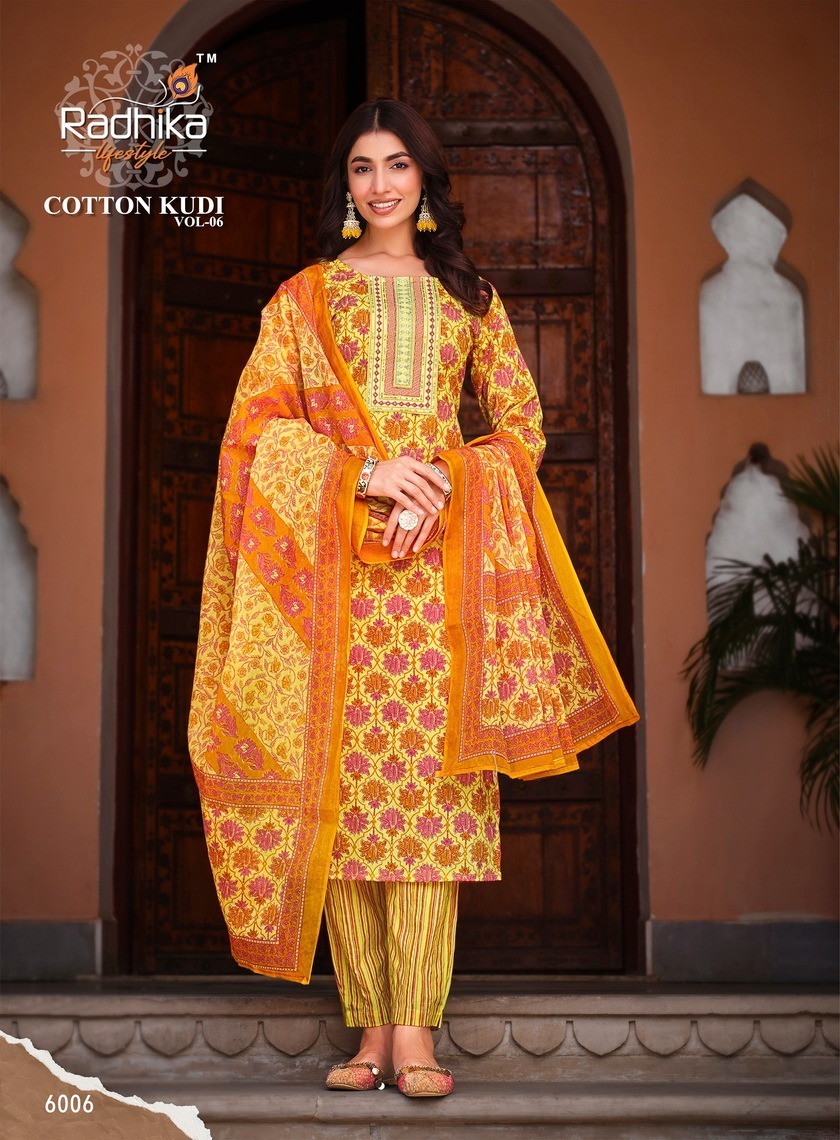 RADHIKA-LIFESTYLE-COTTON-KUDI-VOL-6-KURTI-PANT-WITH-DUPATTA-3-PC-SET-CATALOGUE-7