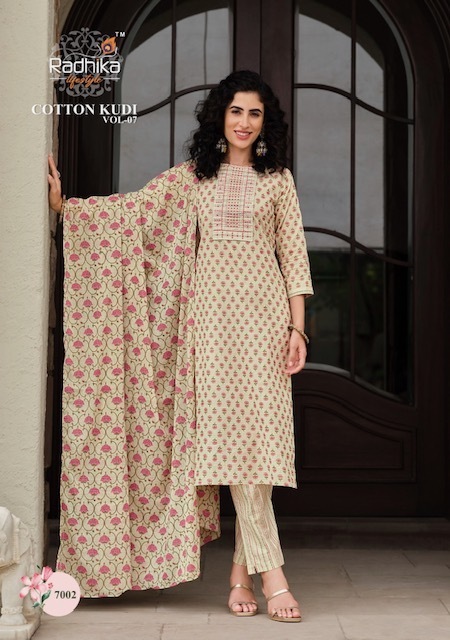 RADHIKA-LIFESTYLE-COTTON-KUDI-VOL-7-KURTI-PANT-WITH-DUPATTA-NEW-CATALOGUE-3
