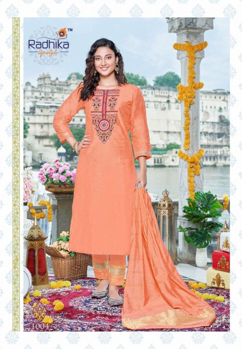 RADHIKA-LIFESTYLE-SABHYATA-VOL-1-CHANDERI-KURTI-PANT-WITH-DUPATTA-AT-WHOLESALE-6