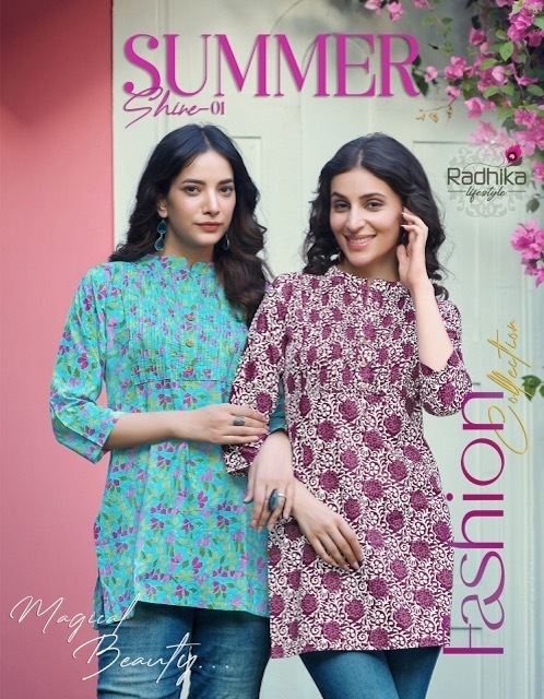 RADHIKA-LIFESTYLE-SUMMER-SHINE-VOL-1-SHORT-KURTI-WHOLESALER-IN-SURAT-1