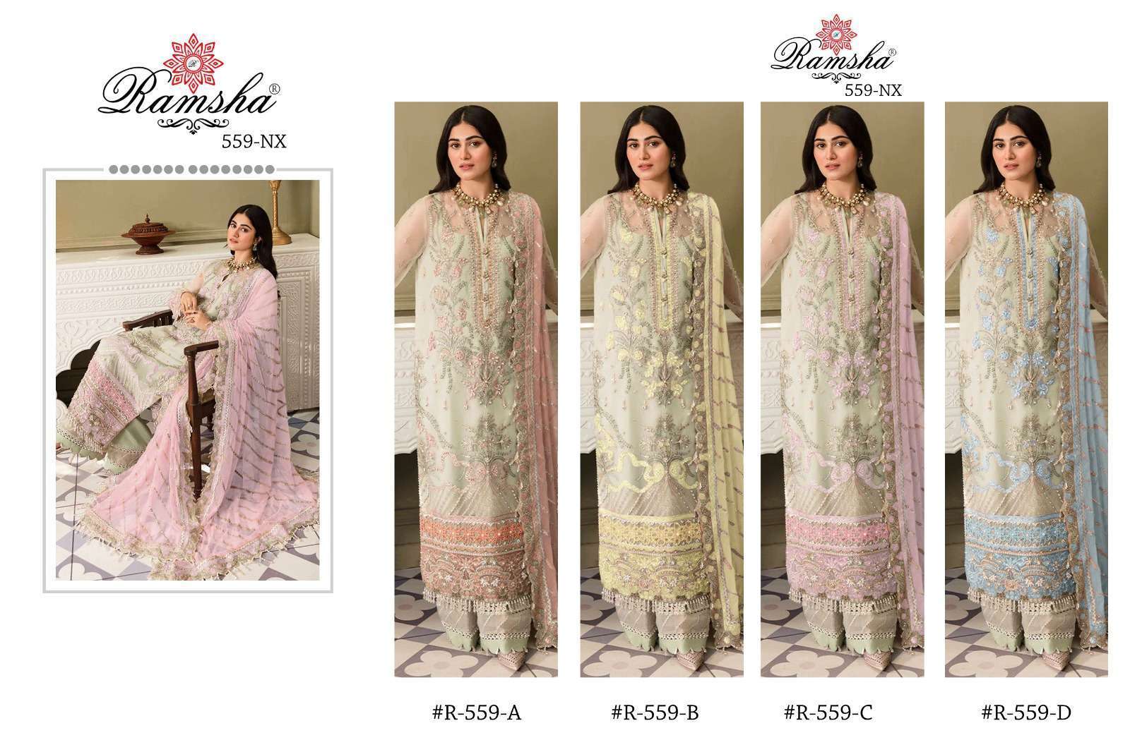 RAMSHA-PRESENT-559-NX-GEORGETTE-EMBROIDERY-PAKISTANI-SUITS-SURAT-4
