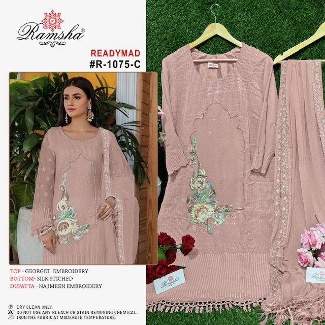 RAMSHA-PRESENT-R-1075-GEORGETTE-EMBROIDERY-PAKISTANI-SUITS-NEW-CATALOGUE-1