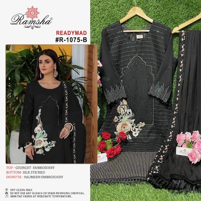 RAMSHA-PRESENT-R-1075-GEORGETTE-EMBROIDERY-PAKISTANI-SUITS-NEW-CATALOGUE-3