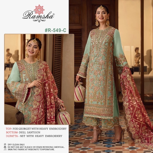 RAMSHA-PRESENT-R-549-NX-GEORGETTE-PAKISTANI-SUITS-WHOLESALER-SURAT-2