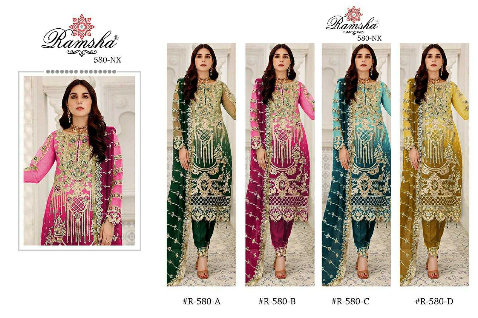 RAMSHA-PRESENT-R-580-NX-GEORGETTE-EMBROIDERY-PAKISTANI-SUITS-AT-SURAT-5