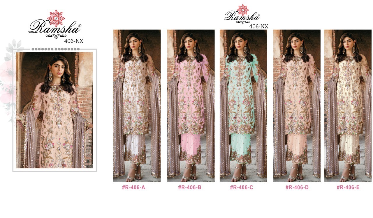RAMSHA-R-406-A-TO-R-406-E-PAKISTANI-GEORGETTE-SUITS-WHOLESALER-2