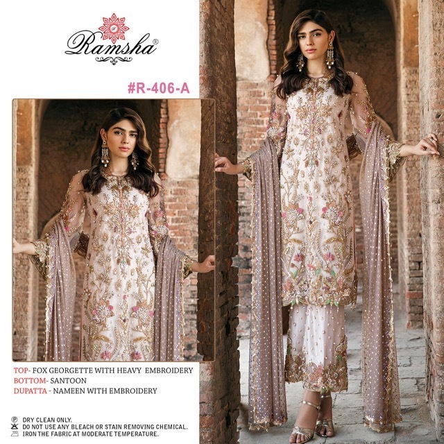 RAMSHA-R-406-A-TO-R-406-E-PAKISTANI-GEORGETTE-SUITS-WHOLESALER-4