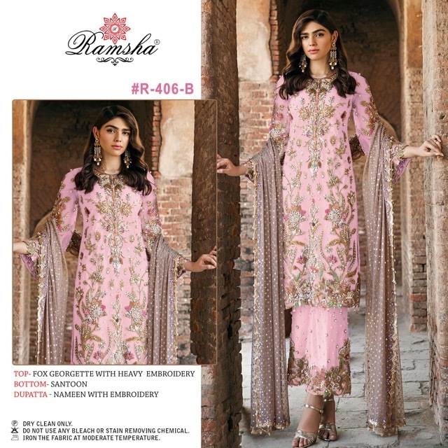 RAMSHA-R-406-A-TO-R-406-E-PAKISTANI-GEORGETTE-SUITS-WHOLESALER-5