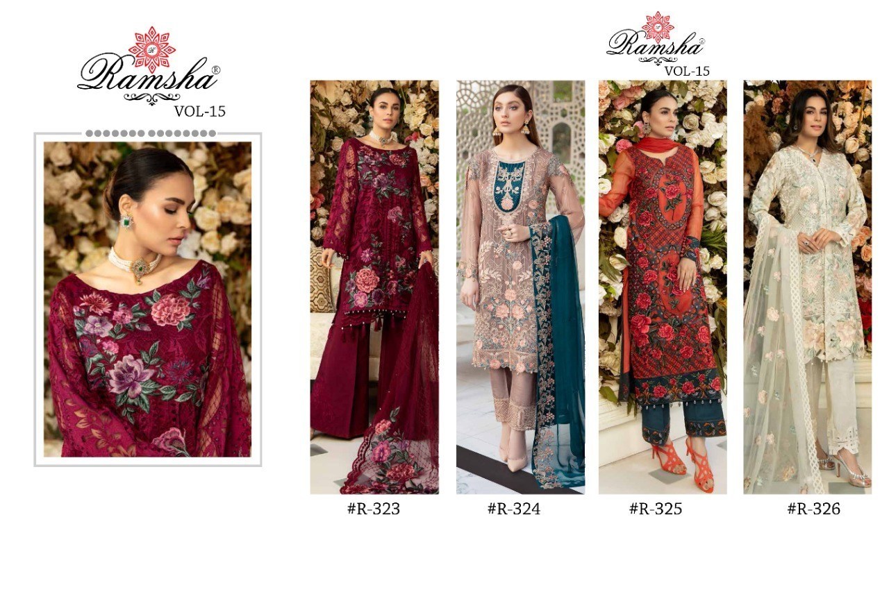 RAMSHA-VOL-15-R-323-TO-R-326-SERIES-PAKISTANI-SUITS-WHOLESALER-1