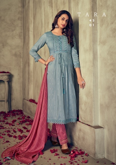 RANGOON-TARA-VISCOSE-JARI-DOBBY-KURTI-PANT-WITH-DUPATTA-NEW-CATALOGUE-10