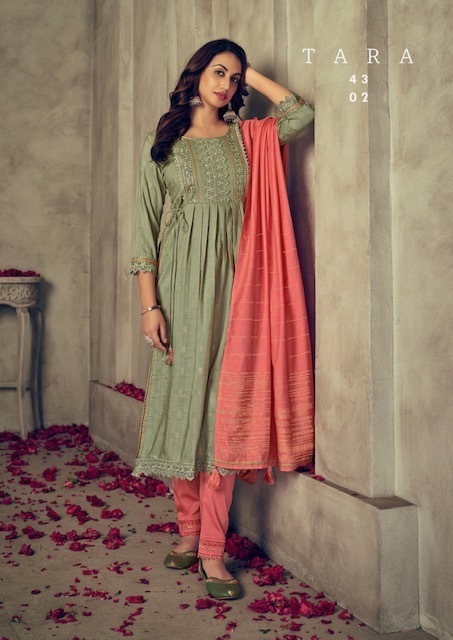 RANGOON-TARA-VISCOSE-JARI-DOBBY-KURTI-PANT-WITH-DUPATTA-NEW-CATALOGUE-3