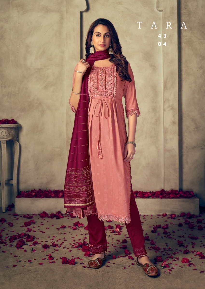 RANGOON-TARA-VISCOSE-JARI-DOBBY-KURTI-PANT-WITH-DUPATTA-NEW-CATALOGUE-9