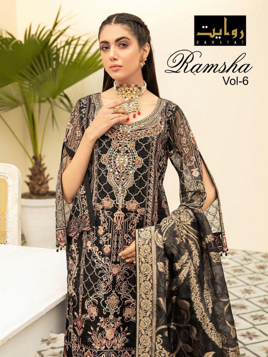RAWAYAT-RAMSHA-VOL-6-FOUX-GEORGETTE-PAKISTANI-SUITS-AT-SURAT-1