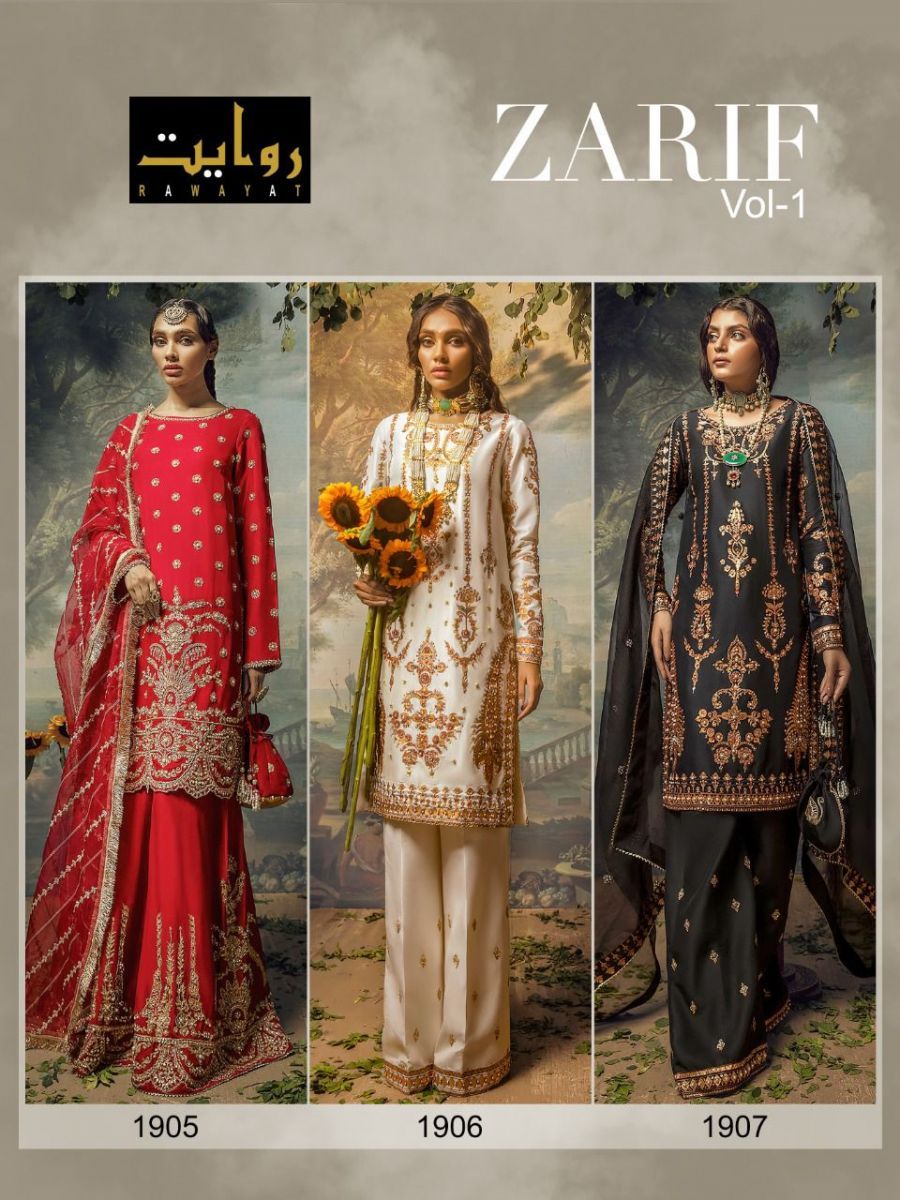 RAWAYAT-ZARIF-VOL-1-GEORGETTE-PAKISTANI-SUITS-AT-SURAT