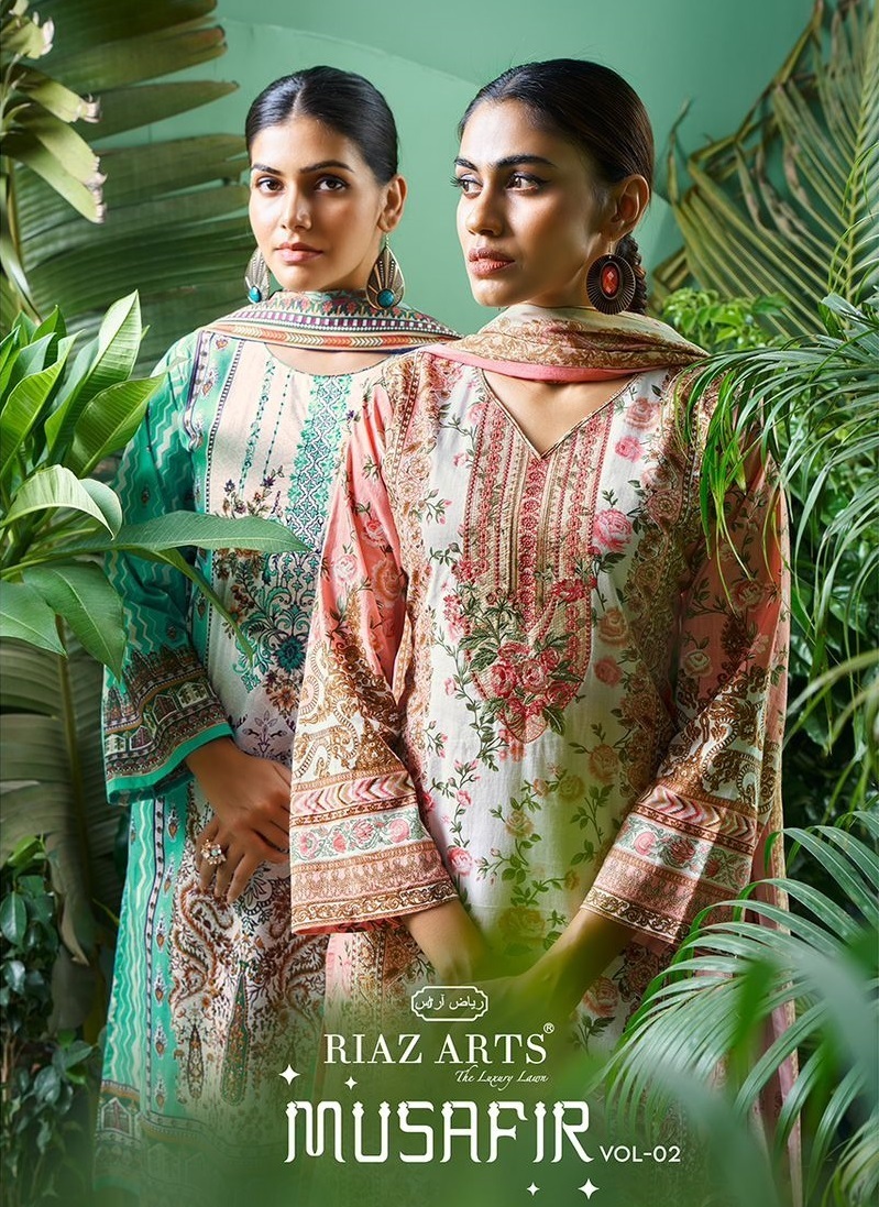 RIAZ-ARTS-MUSAFIR-VOL-2-KARACHI-LAWN-SALWAR-KAMEEZ-WHOLESALER-IN-SURAT-1