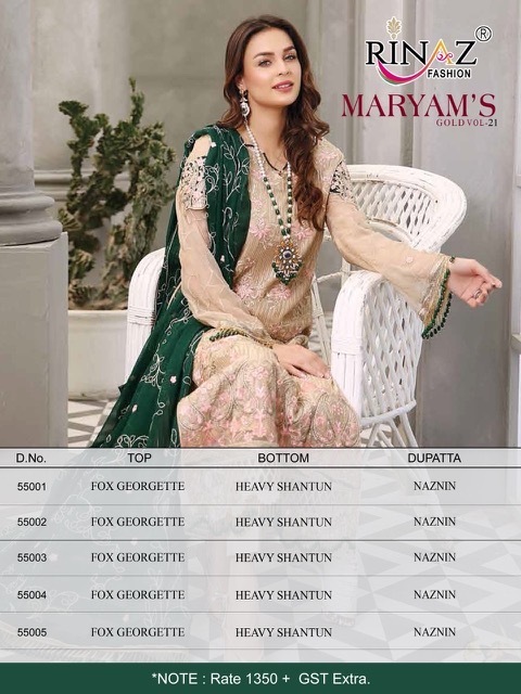 RINAZ-FASHION-MARYAMS-GOLD-VOL-21-FOUX-GEORGETTE-PAKISTANI-SUITS-SURAT-2