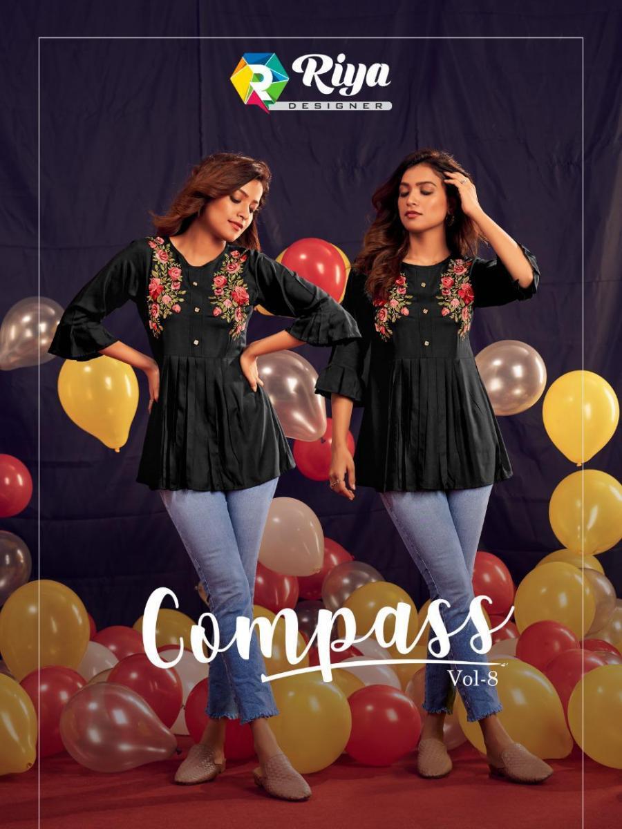 RIYA-DESIGNER-COMPASS-VOL-8-SHORT-TOPS-MANUFACTURER-SURAT-1