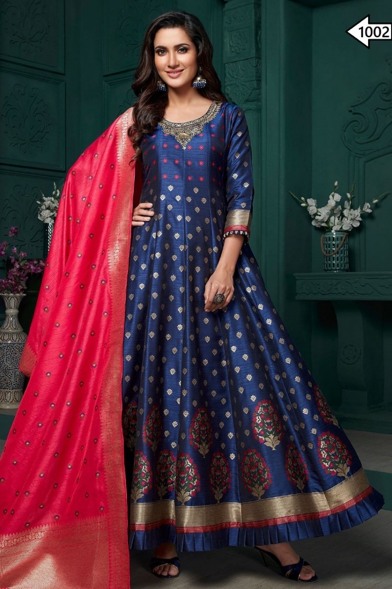 RUDRAKSH-1001-TO-1002-SERIES-GOWN-WITH-PRINTED-DUPATTA-FESTIVAL-COLLECTION-2