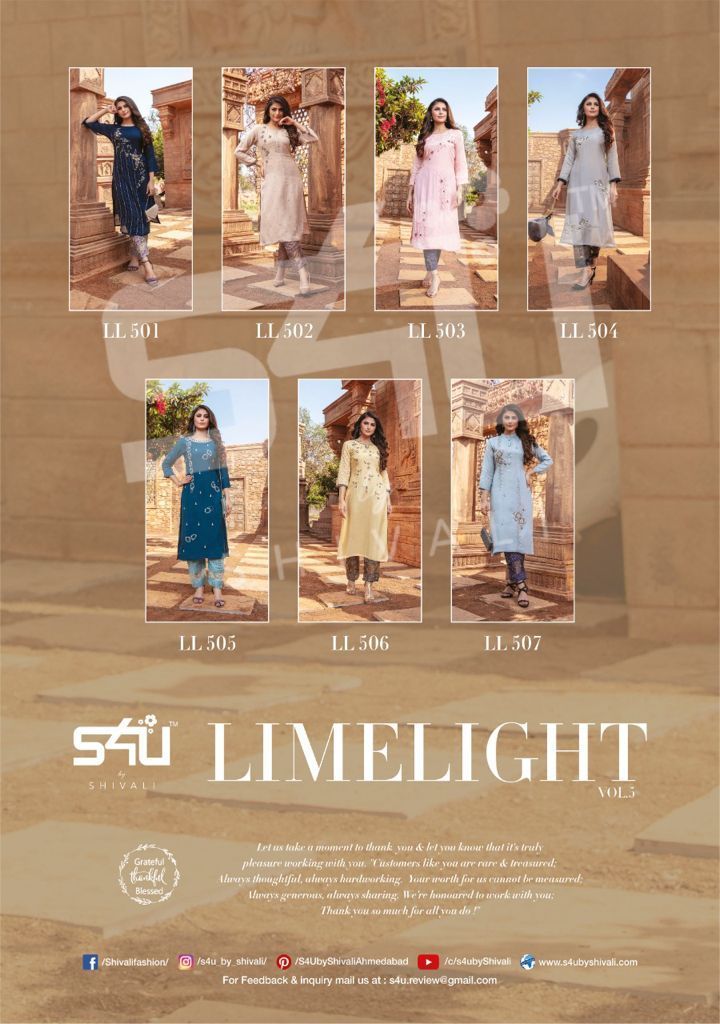 S4U-LIMELIGHT-VOL-5-LL501-TO-LL507-KURTIS-MANUFACTURER-AHMEDABAD-1
