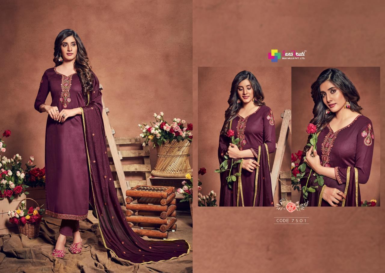 SANSKRUTI-SILK-MILLS-GULSHAN-7501-7506-SERIES-LADIES-SUITS-WHOLESALER-2