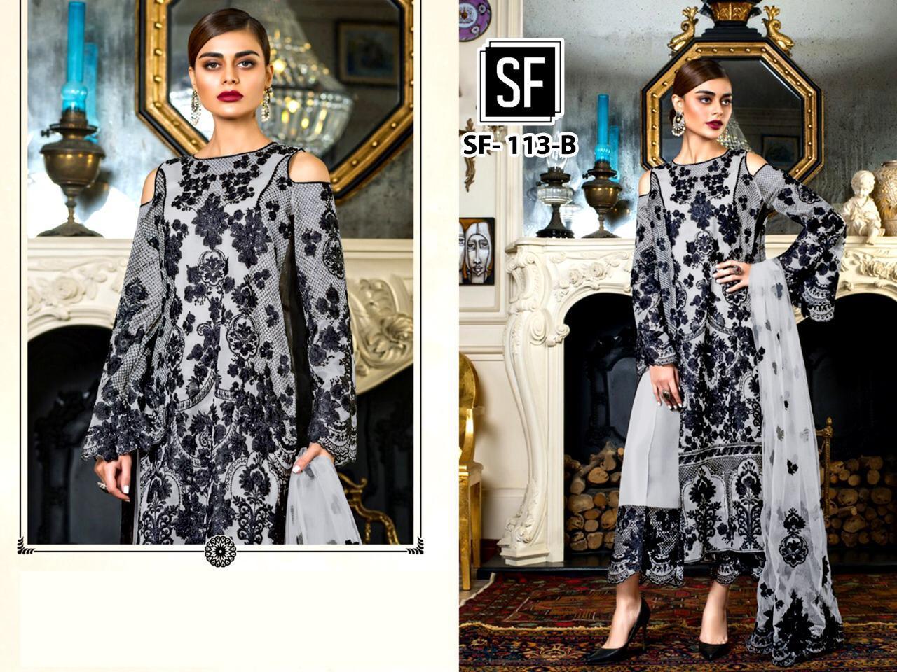 SF-D.NO-113-A-B-WHITE-GREY-PAKISTANI-SALWAR-KAMEEZ-WHOLESALER-5