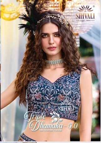 SHIVALI-TRIPLE-DHAMAKA-5.0-DESIGNER-LEHENGA-WHOLESALER-SURAT-1