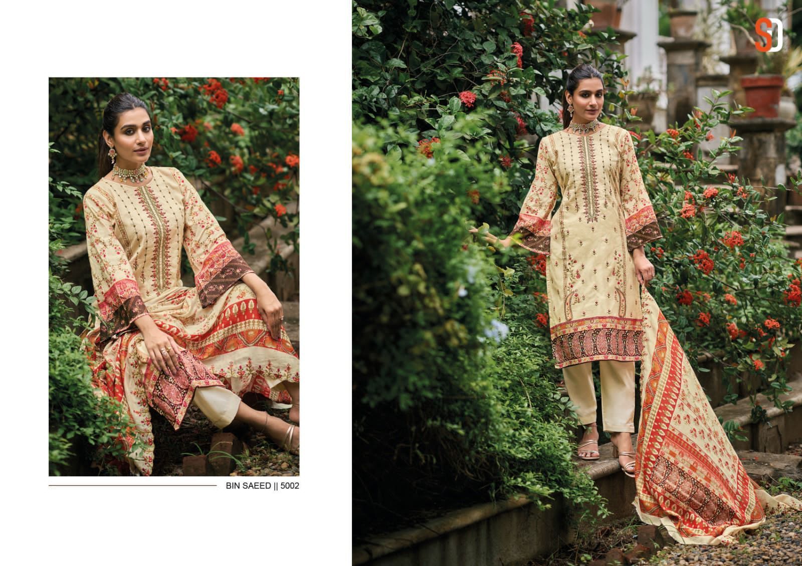 SHRADDHA-DESIGNER-BIN-SAEED-VOL-5-PAKISTANI-COTTON-EMBROIDERY-SUITS-WHOLESALER-1