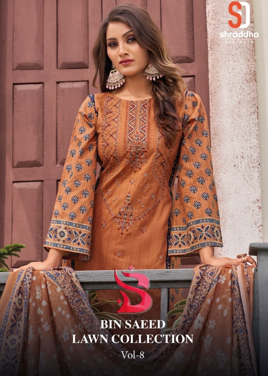 SHRADDHA-DESIGNER-BIN-SAEED-VOL-8-LAWN-COLLECTION-SALWAR-SUIT-SUPPLIER-IN-SURAT-1