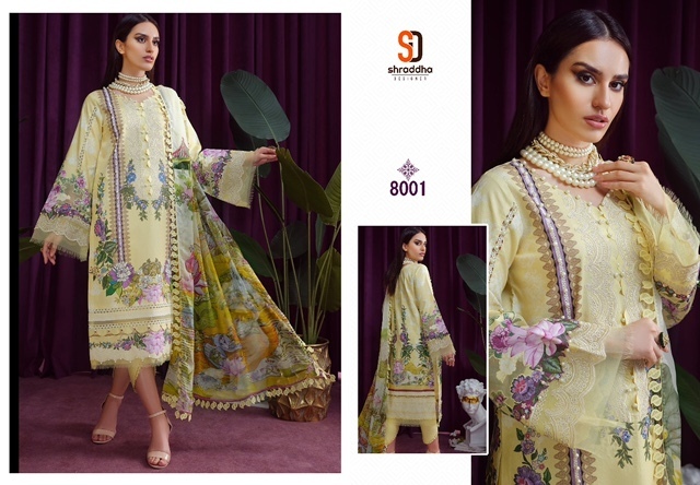 SHRADDHA-DESIGNER-VINTAGE-VOL-8-8001-TO-8004-PAKISTANI-LAWN-COTTON-SUITS-3