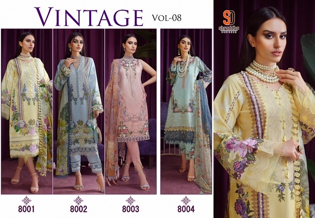 SHRADDHA-DESIGNER-VINTAGE-VOL-8-8001-TO-8004-PAKISTANI-LAWN-COTTON-SUITS-4