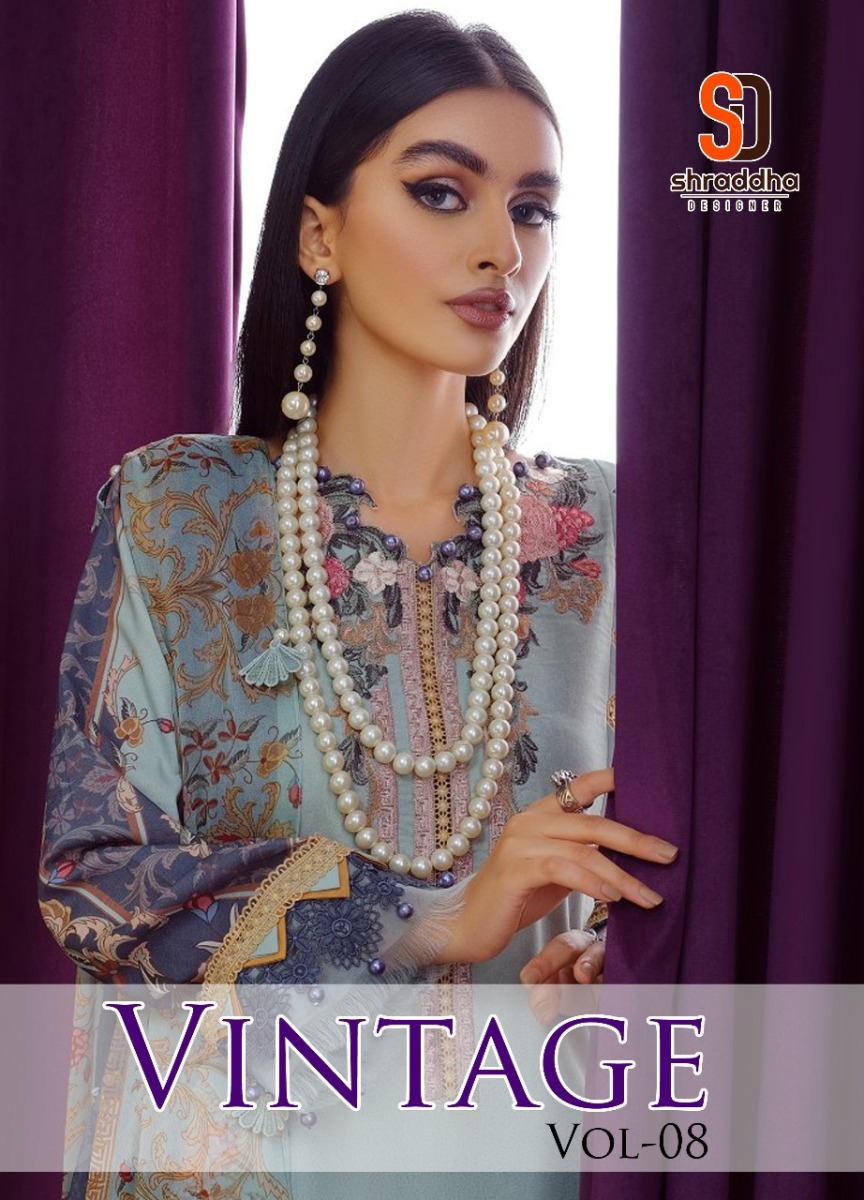 SHRADDHA-DESIGNER-VINTAGE-VOL-8-8001-TO-8004-PAKISTANI-LAWN-COTTON-SUITS-5