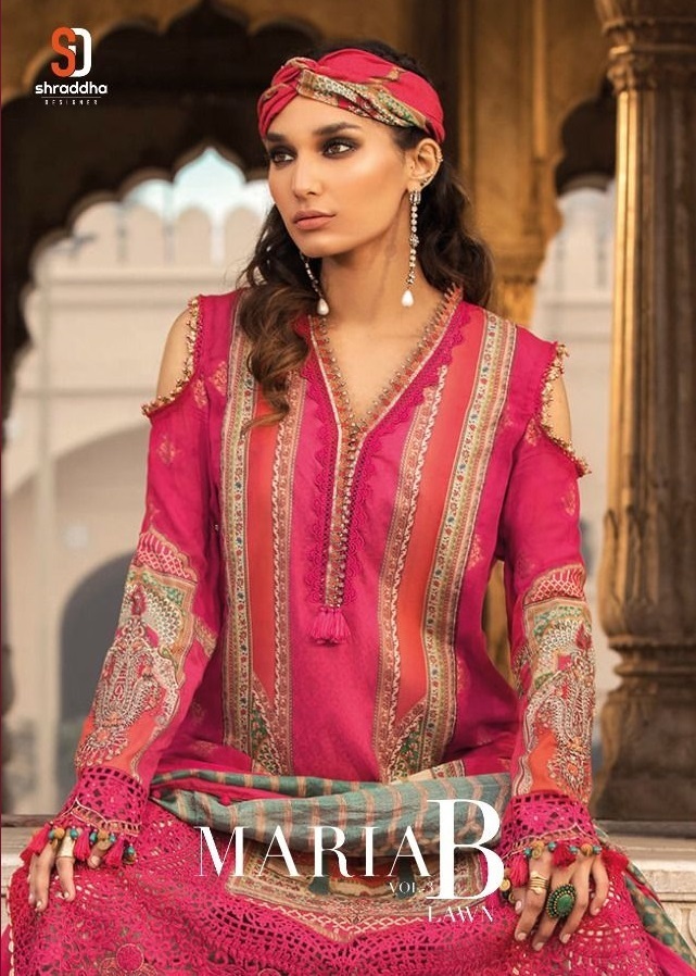 SHRADDHA-MARIA-B-LAWN-VOL-3-COTTON-PRINTED-SUITS-WHOLESALE-1