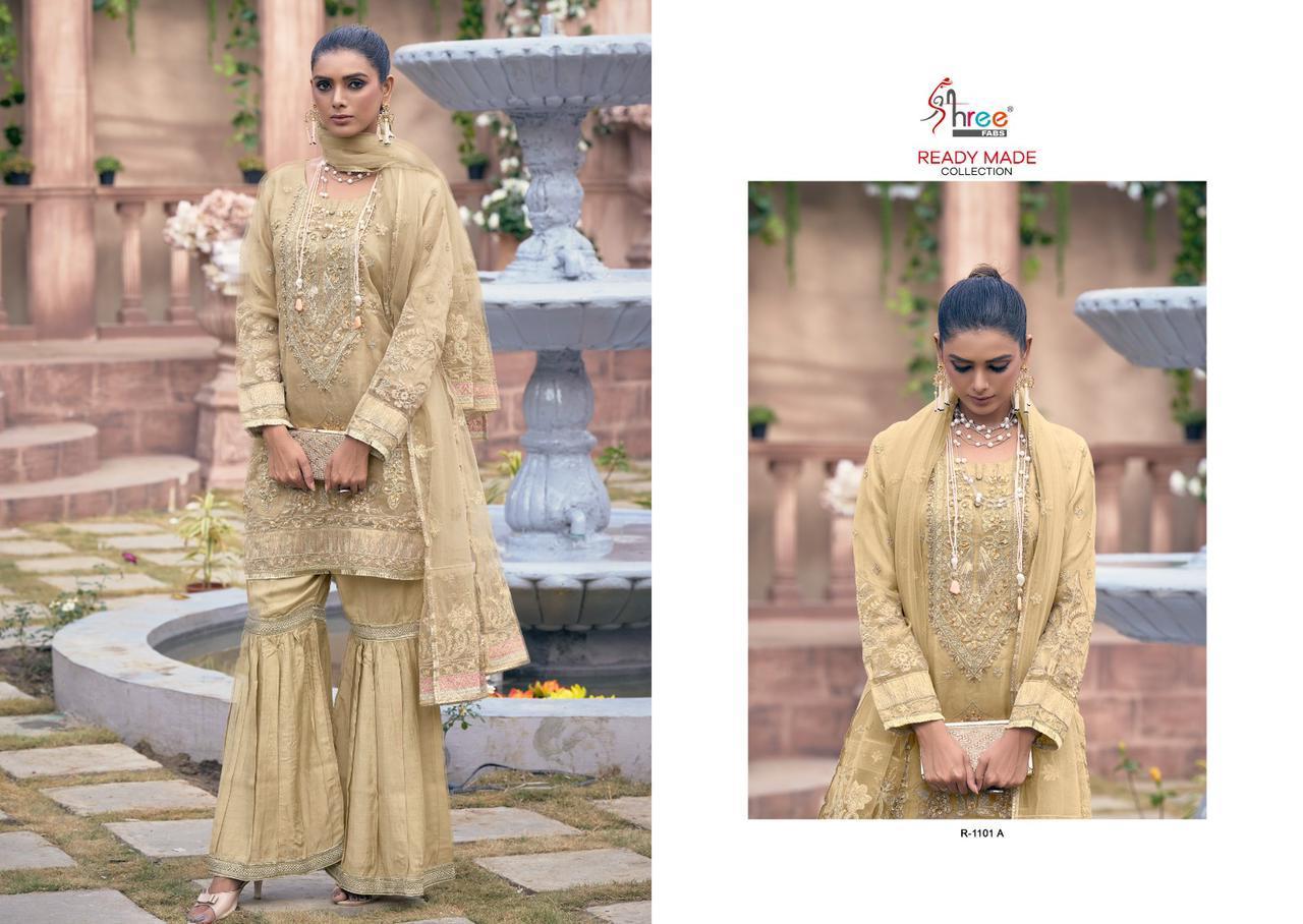SHREE-FABS-1101-SERIES-ORGANZA-KURTI-PANT-WITH-DUPATTA-WHOLESALER-SURAT-4