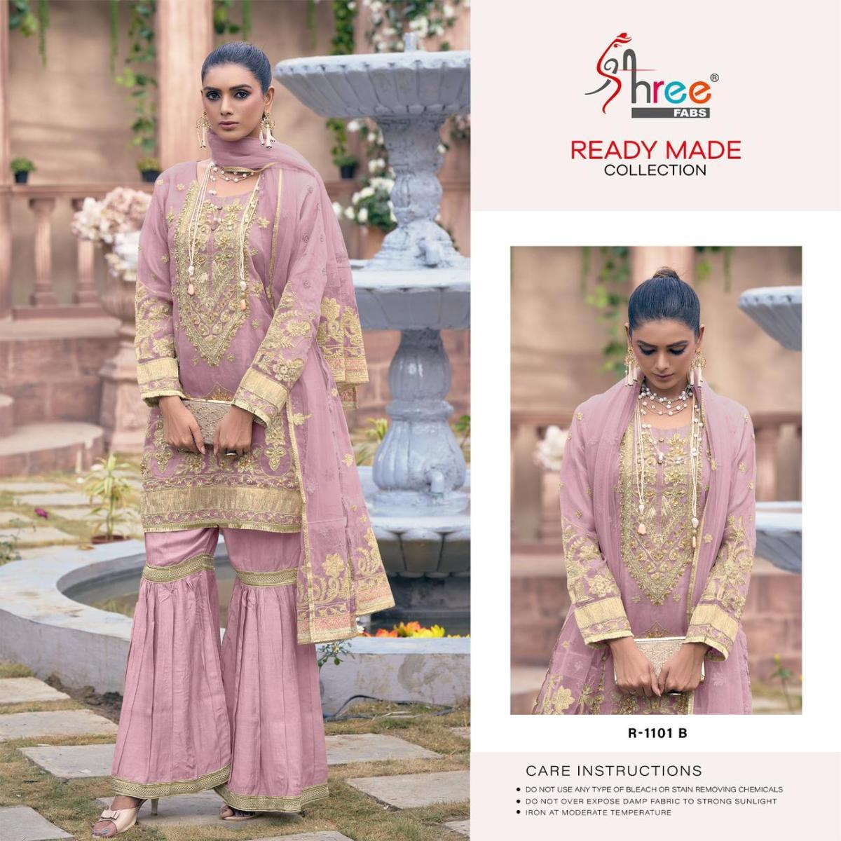 SHREE-FABS-1101-SERIES-ORGANZA-KURTI-PANT-WITH-DUPATTA-WHOLESALER-SURAT-5