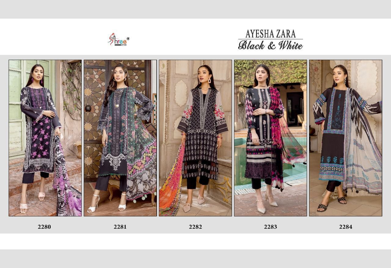 SHREE-FABS-AYESHA-ZARA-BLACK-WHITE-COTTON-PRINTED-SUITS-AT-SURAT-12