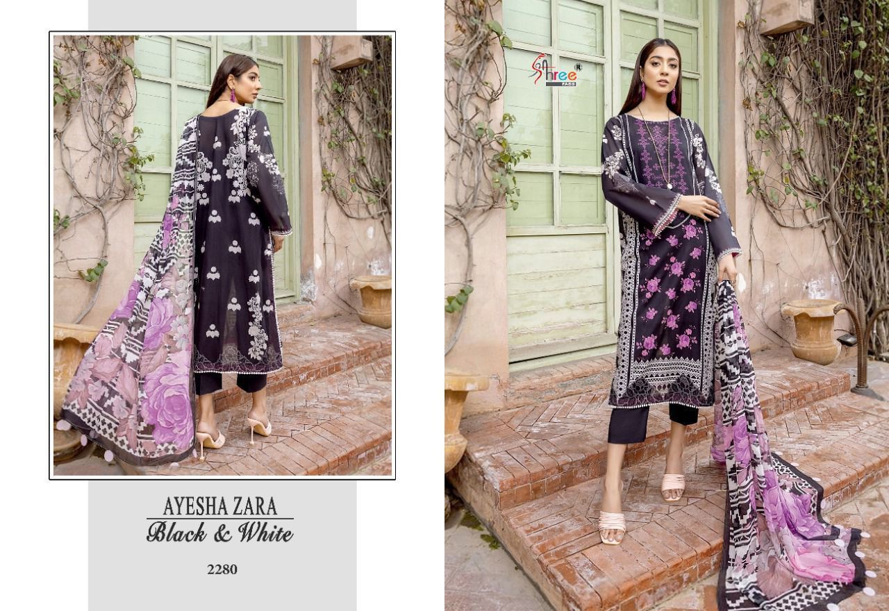 SHREE-FABS-AYESHA-ZARA-BLACK-WHITE-COTTON-PRINTED-SUITS-AT-SURAT-2