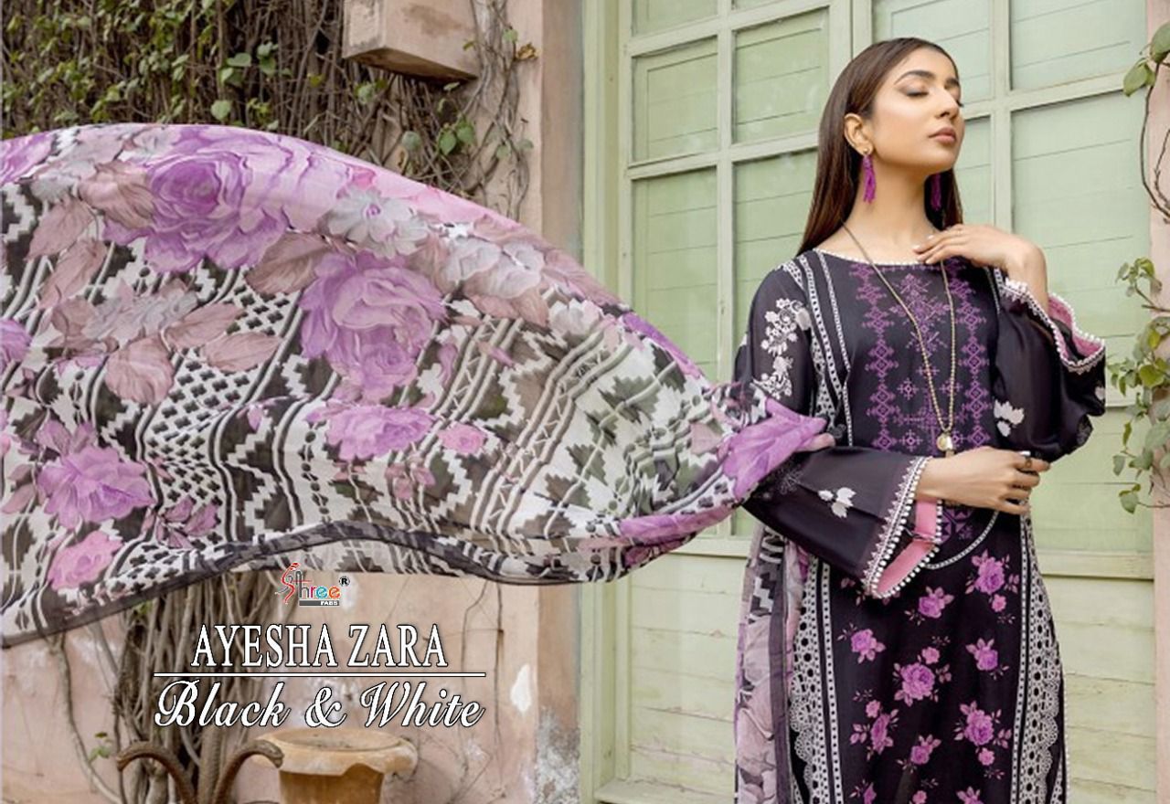 SHREE-FABS-AYESHA-ZARA-BLACK-WHITE-COTTON-PRINTED-SUITS-AT-SURAT-3