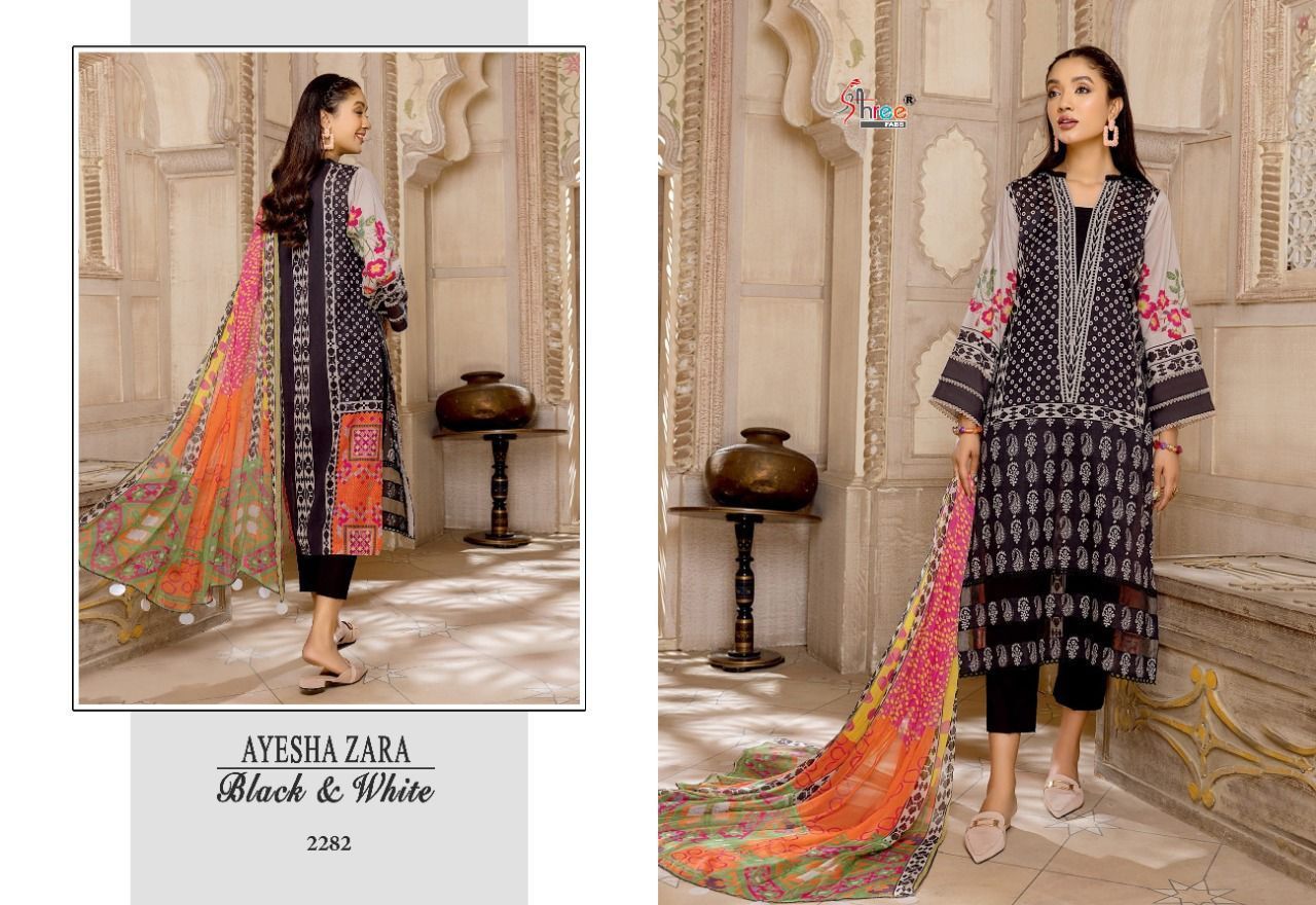 SHREE-FABS-AYESHA-ZARA-BLACK-WHITE-COTTON-PRINTED-SUITS-AT-SURAT-7