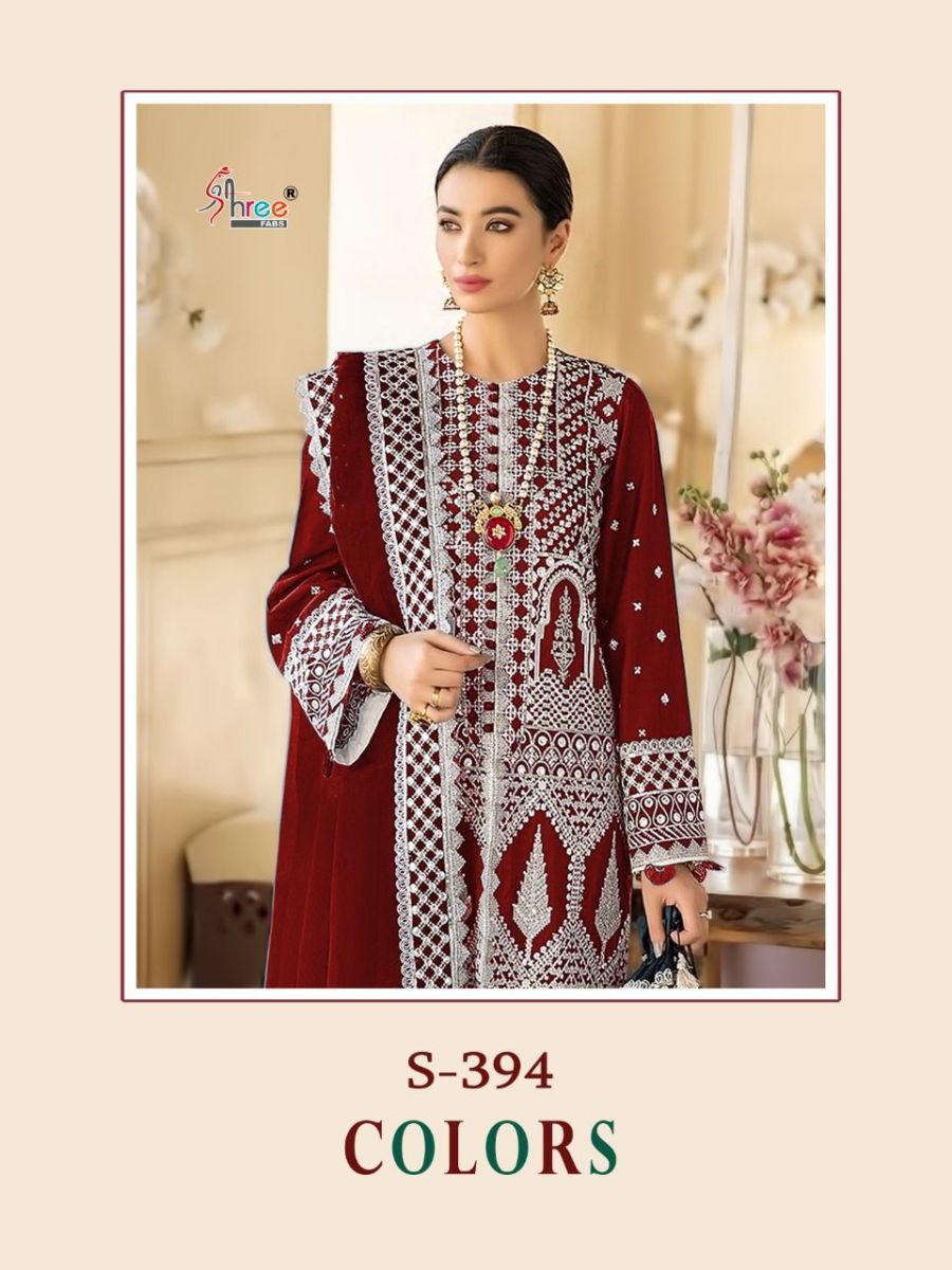 SHREE-FABS-S-394-COLOUR-FOUX-GEORGETTE-PAKISTANI-SUITS-WHOLESALER-1