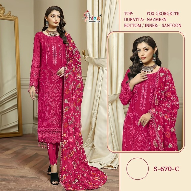SHREE-FABS-S-670-FOUX-GEORGETTE-PAKISTANI-SUITS-WHOLESALER-SURAT-3